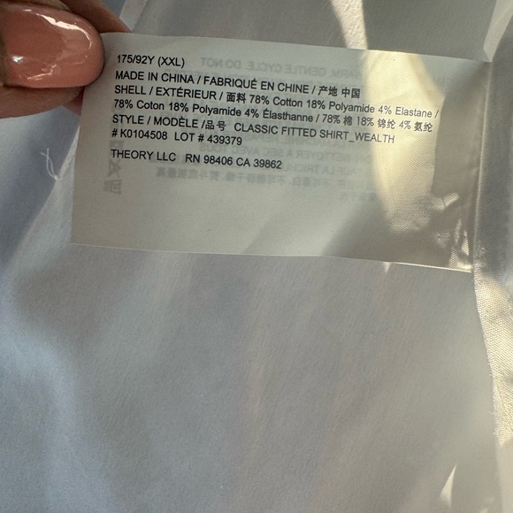 Theory Classic White women’s Shirt XXL - Picture 8 of 10